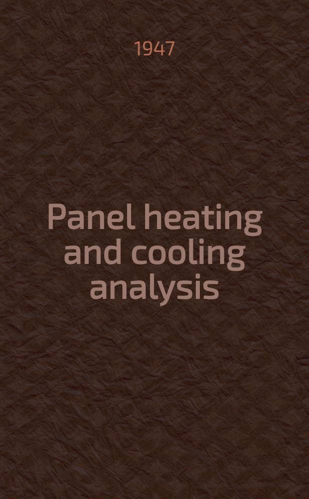 Panel heating and cooling analysis