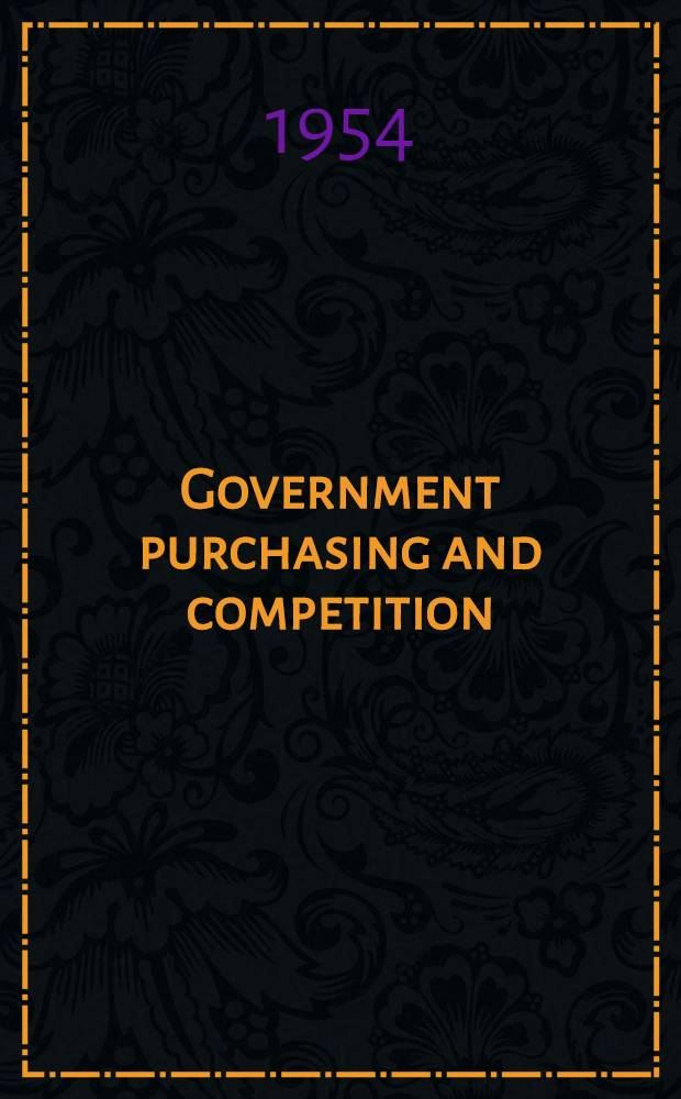 Government purchasing and competition