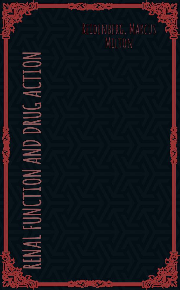 Renal function and drug action