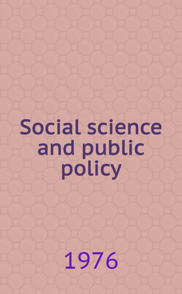 Social science and public policy