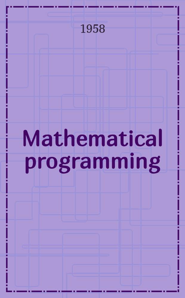 Mathematical programming