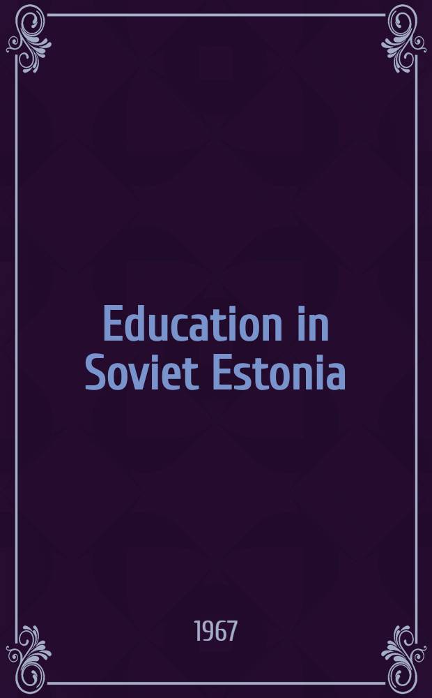 Education in Soviet Estonia