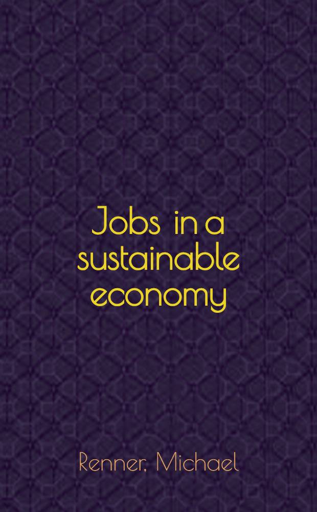 Jobs in a sustainable economy