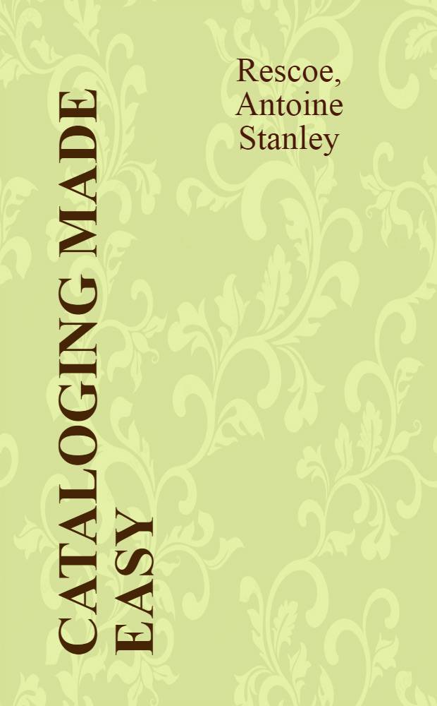 Cataloging made easy