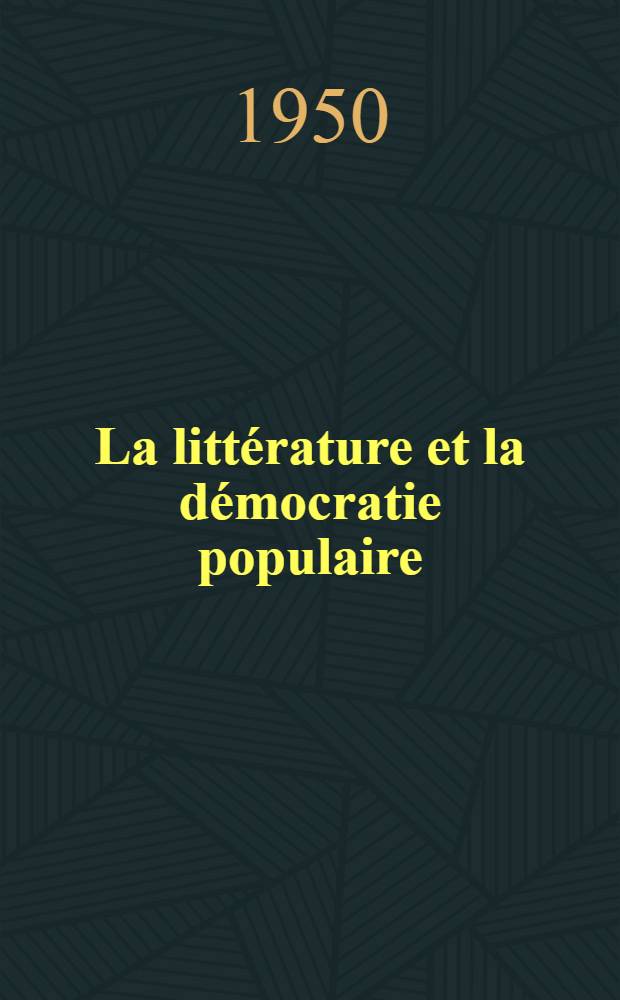 La littérature et la démocratie populaire : A propos de G. Lukacs