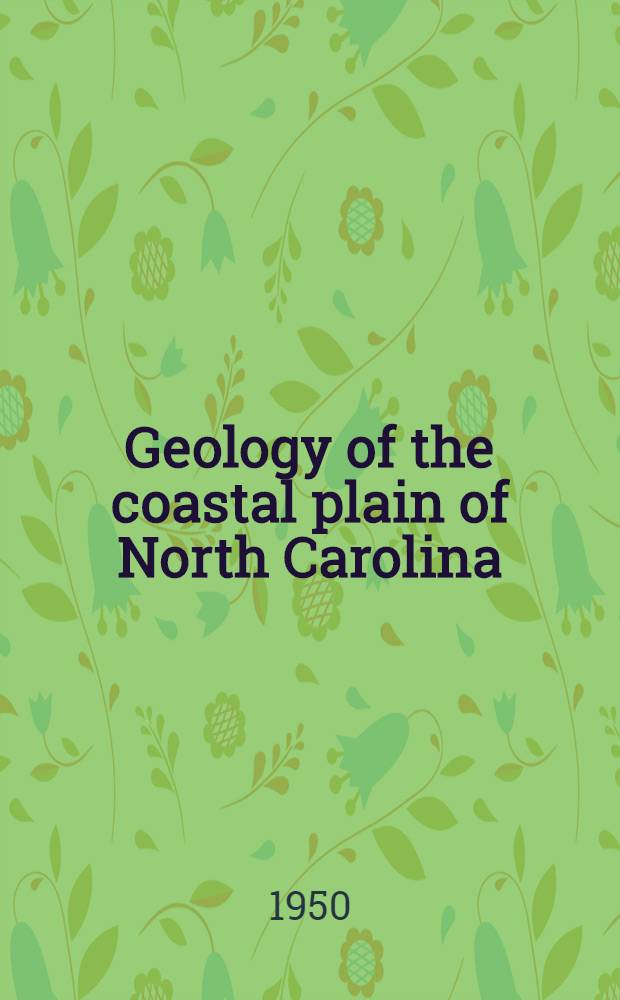 Geology of the coastal plain of North Carolina