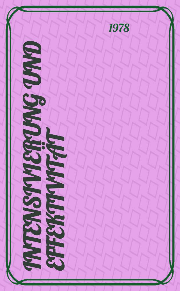 Intensivierung und Effektivit&auml;t