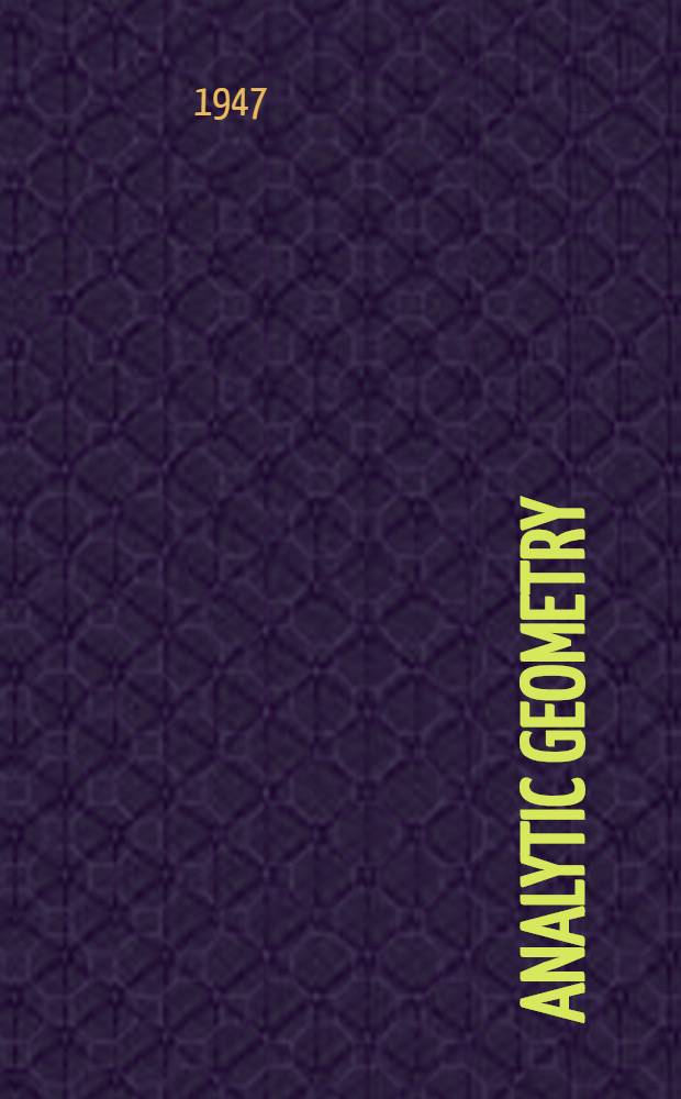Analytic geometry