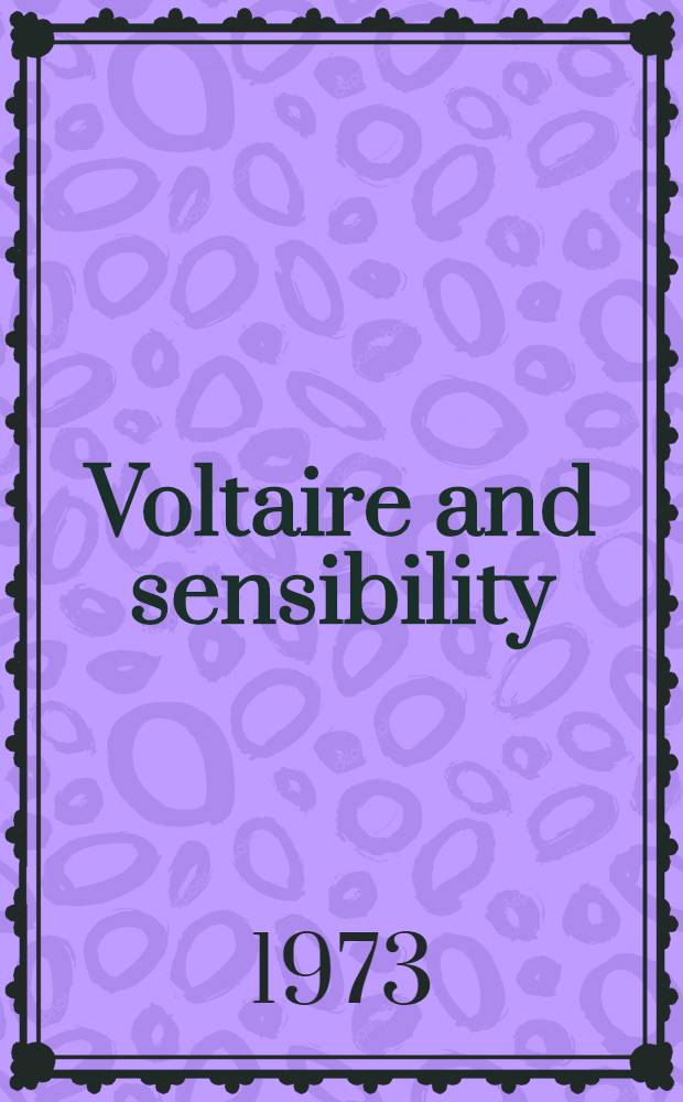 Voltaire and sensibility
