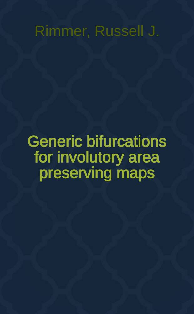 Generic bifurcations for involutory area preserving maps