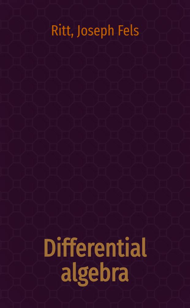 Differential algebra