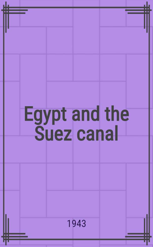 Egypt and the Suez canal