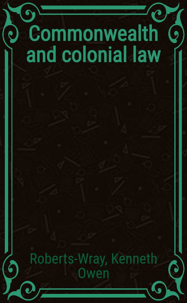 Commonwealth and colonial law