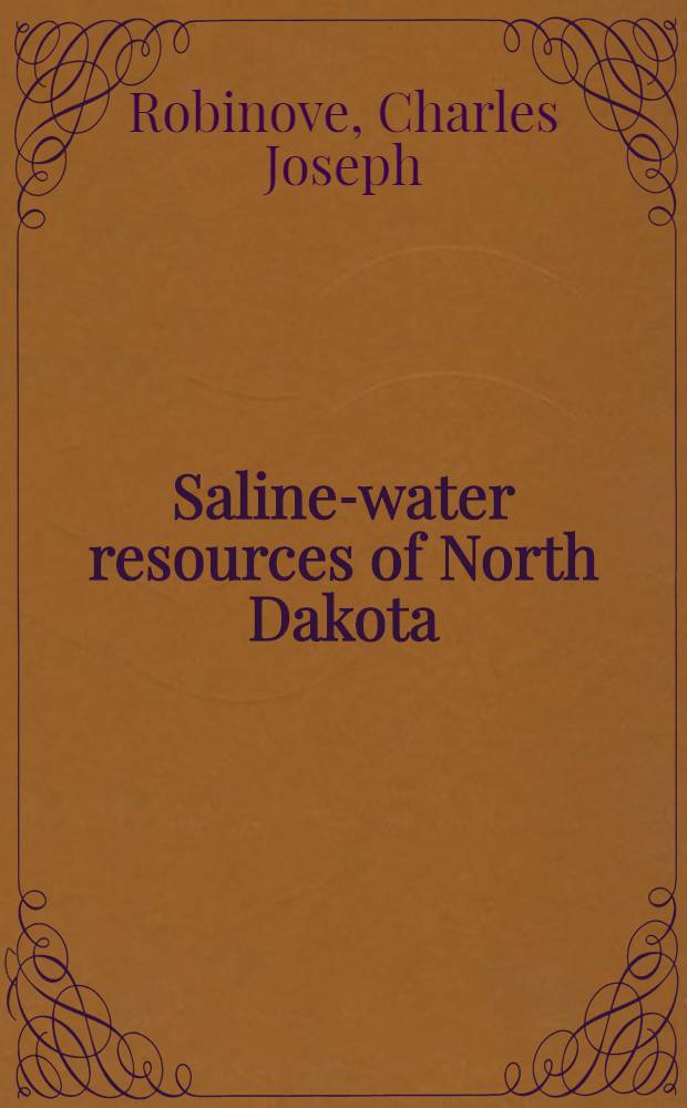 Saline-water resources of North Dakota