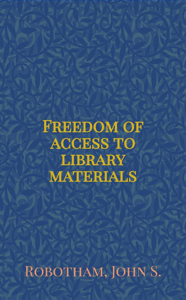 Freedom of access to library materials