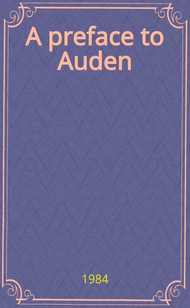 A preface to Auden