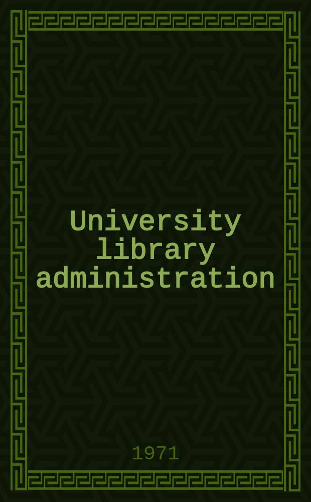 University library administration