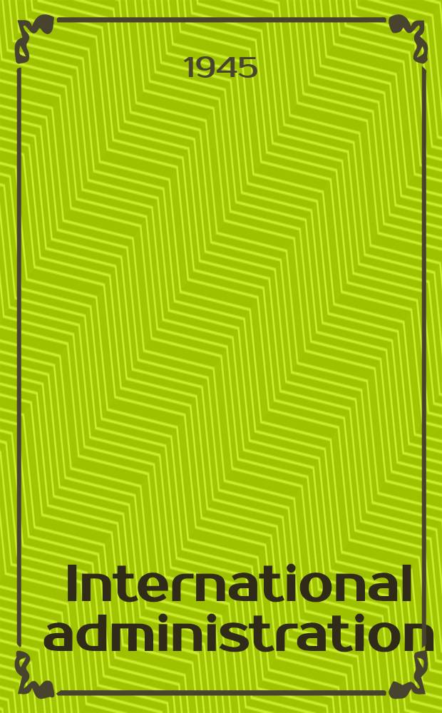 International administration : A bibliography