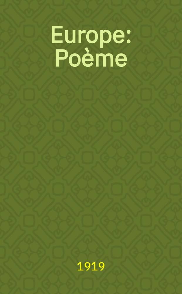 Europe : Poème