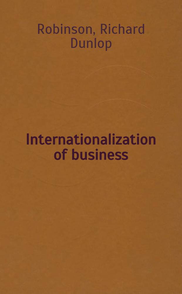 Internationalization of business : An introduction
