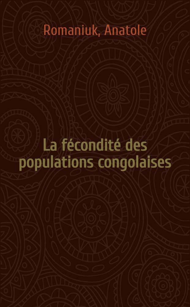 La fécondité des populations congolaises