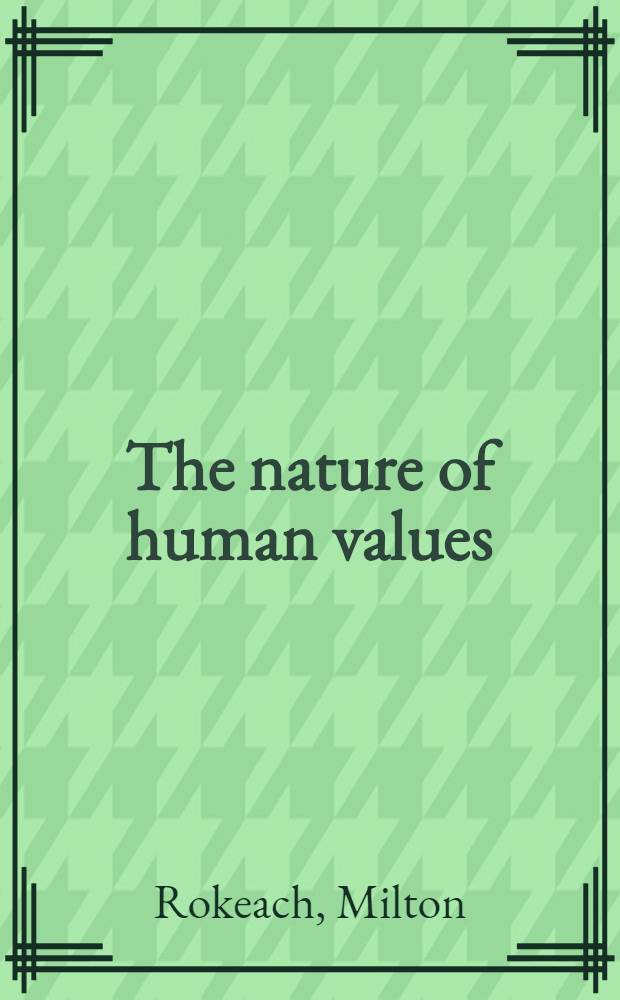 The nature of human values