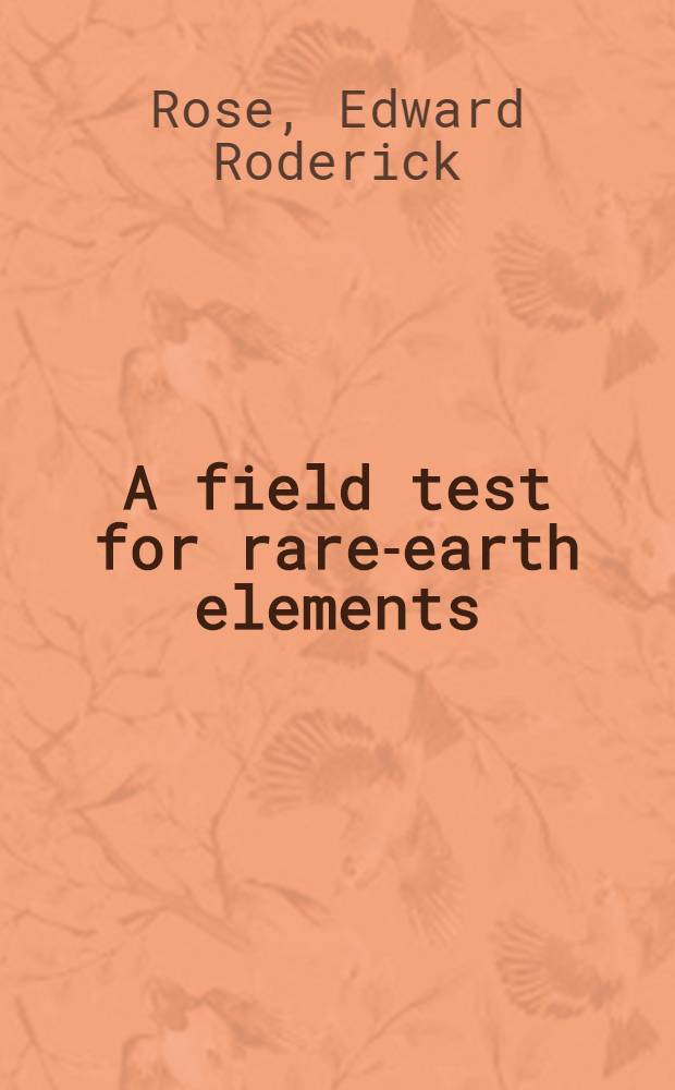 A field test for rare-earth elements