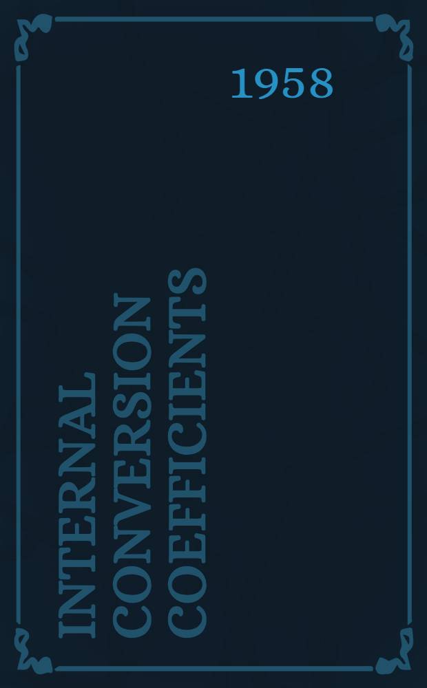 Internal conversion coefficients