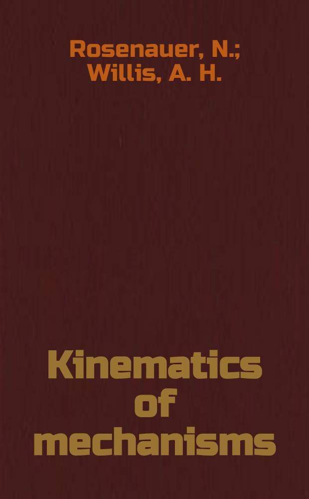 Kinematics of mechanisms
