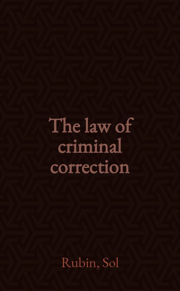 The law of criminal correction