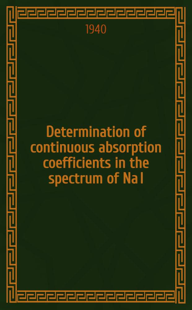 Determination of continuous absorption coefficients in the spectrum of Na I