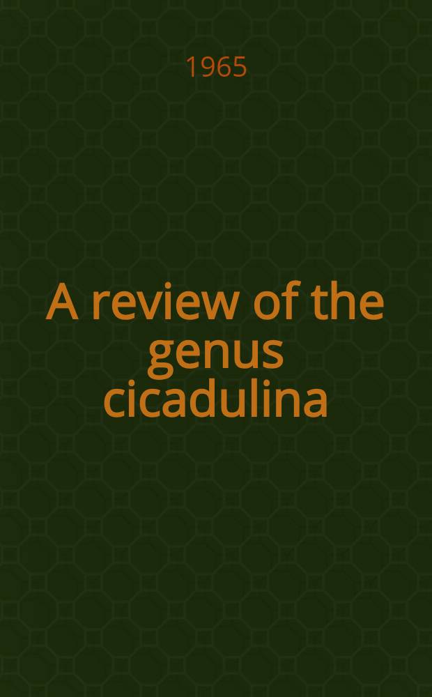 A review of the genus cicadulina (hemiptera, cicadellidae)
