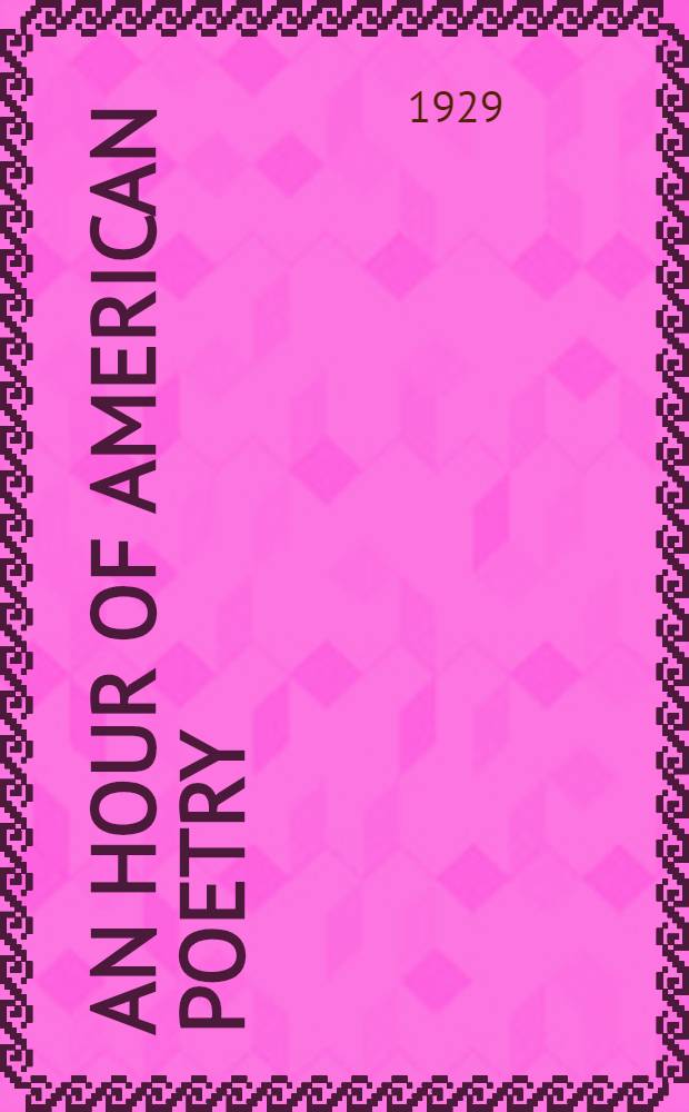 An Hour of American poetry