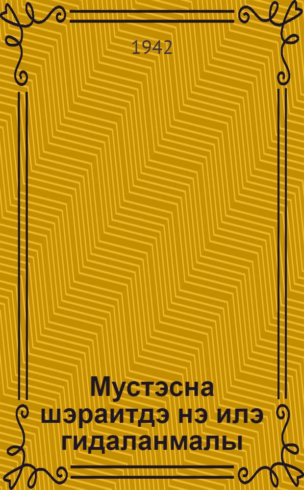 Мустэсна шэраитдэ нэ илэ гидаланмалы = Чем прокормиться в исключительных условиях