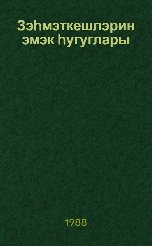 Зэhмэткешлэрин эмэк hугуглары : мэ'лумат китабы = Трудовые права трудящихся