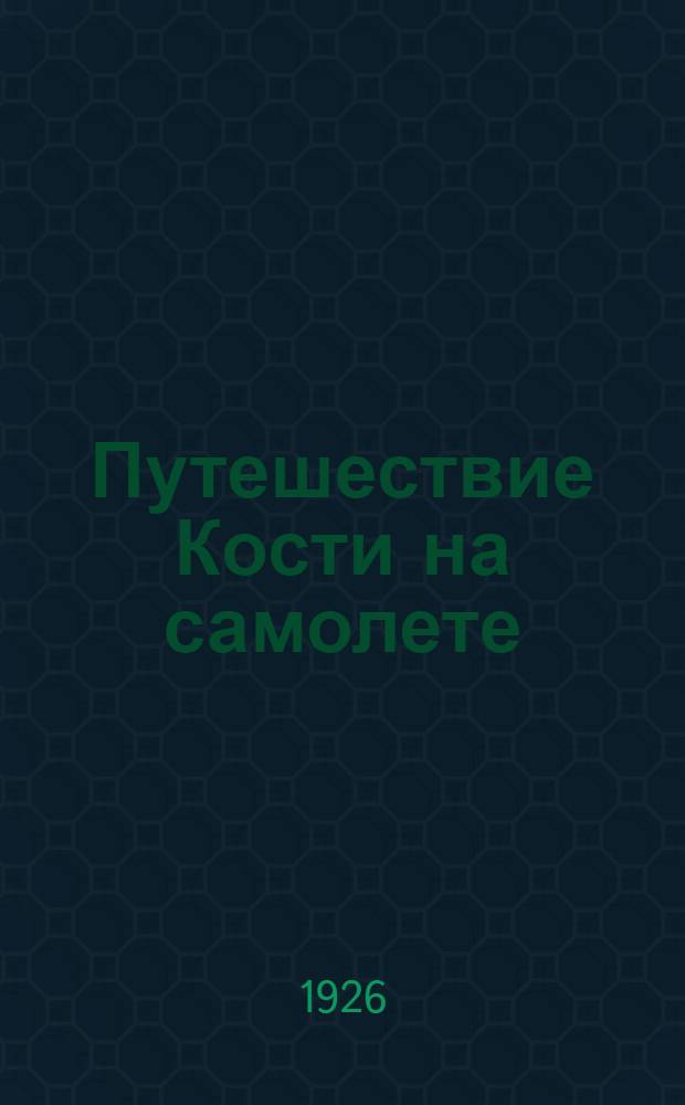 Путешествие Кости на самолете : Стихи
