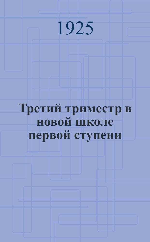 Третий триместр в новой школе первой ступени