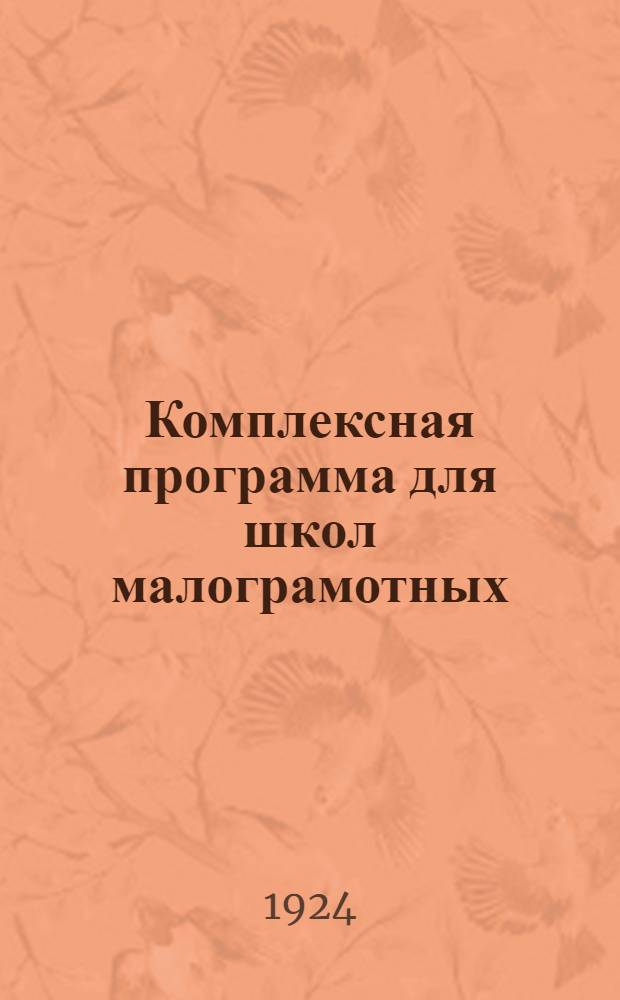 Комплексная программа для школ малограмотных