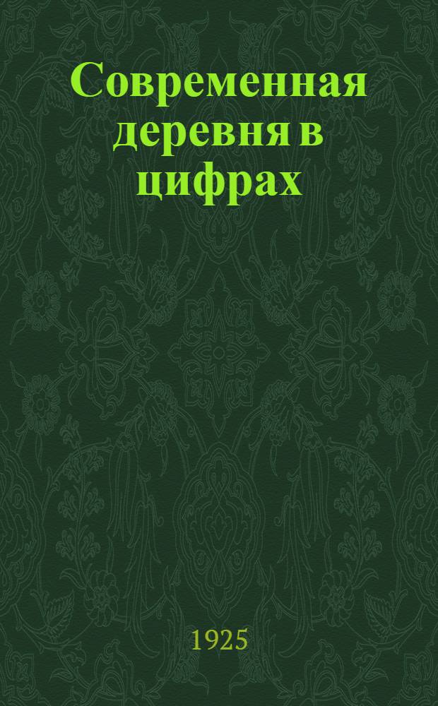 Современная деревня в цифрах : Экономика и разнообраз. быт деревни за революцион. период