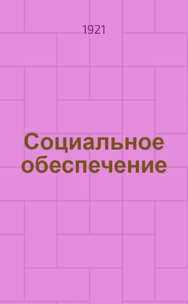 Социальное обеспечение : (От капитализма к коммунизму)