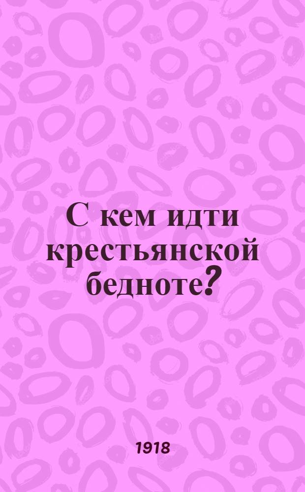 С кем идти крестьянской бедноте?