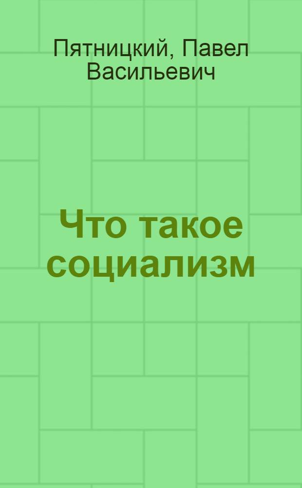 Что такое социализм