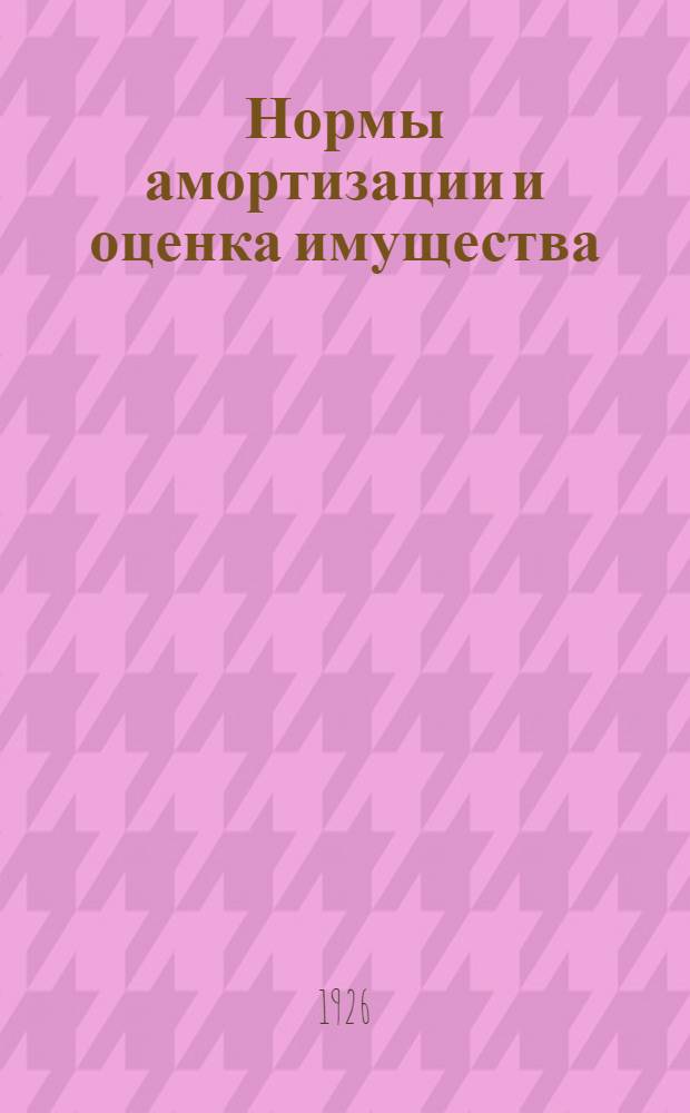 Нормы амортизации и оценка имущества