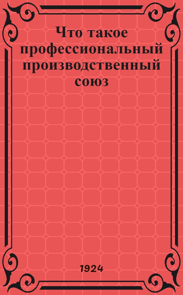 Что такое профессиональный производственный союз