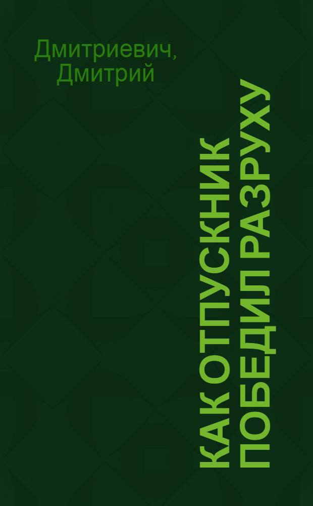 Как отпускник победил разруху