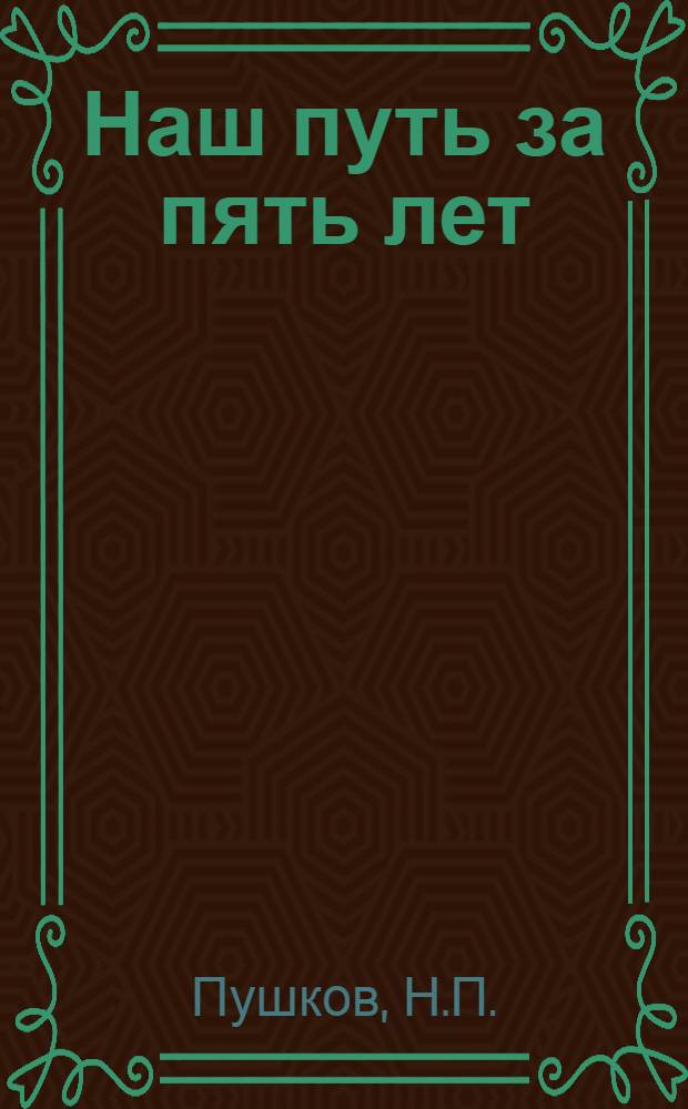 Наш путь за пять лет (краткая история Даниловской уездной организации РКП(б))