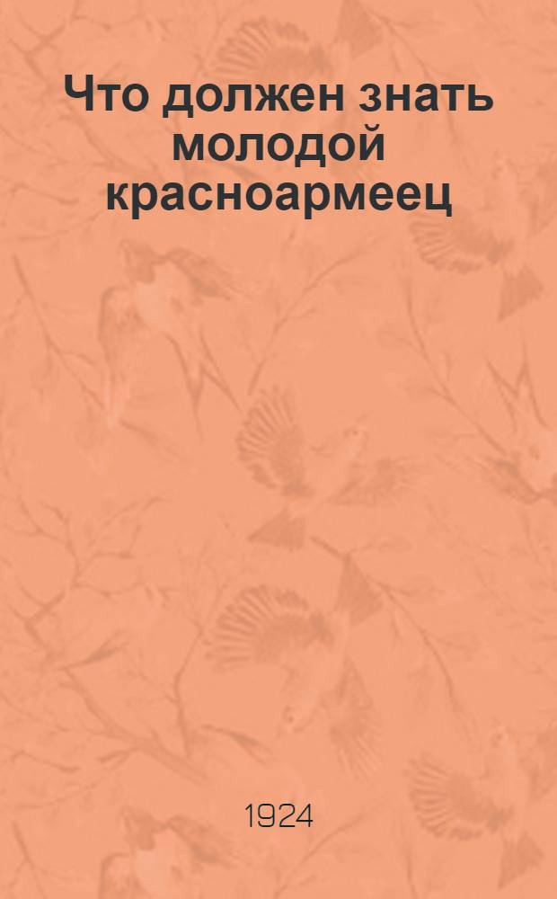 Что должен знать молодой красноармеец
