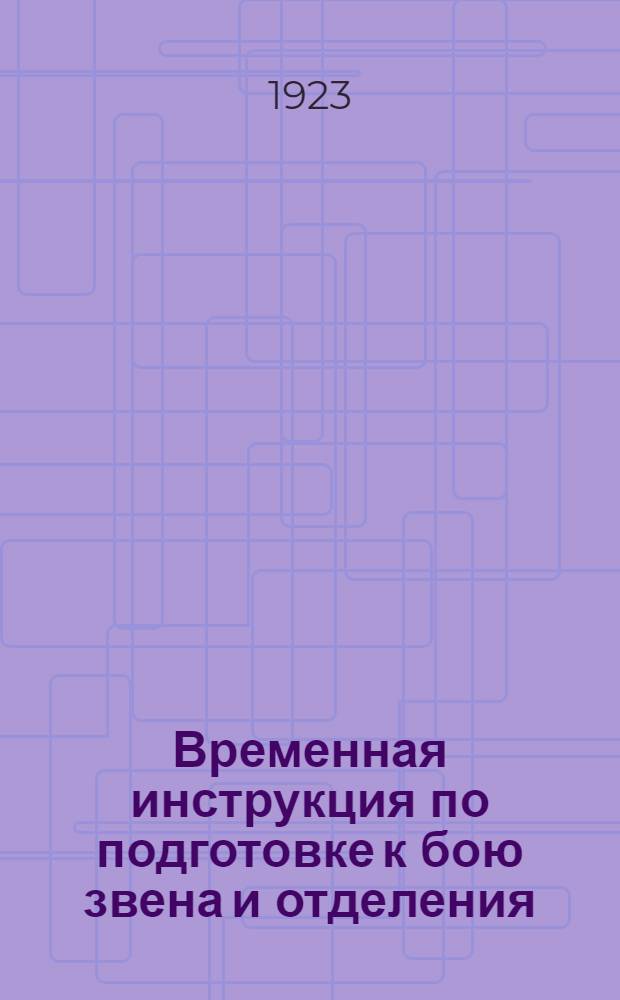 Временная инструкция по подготовке к бою звена и отделения
