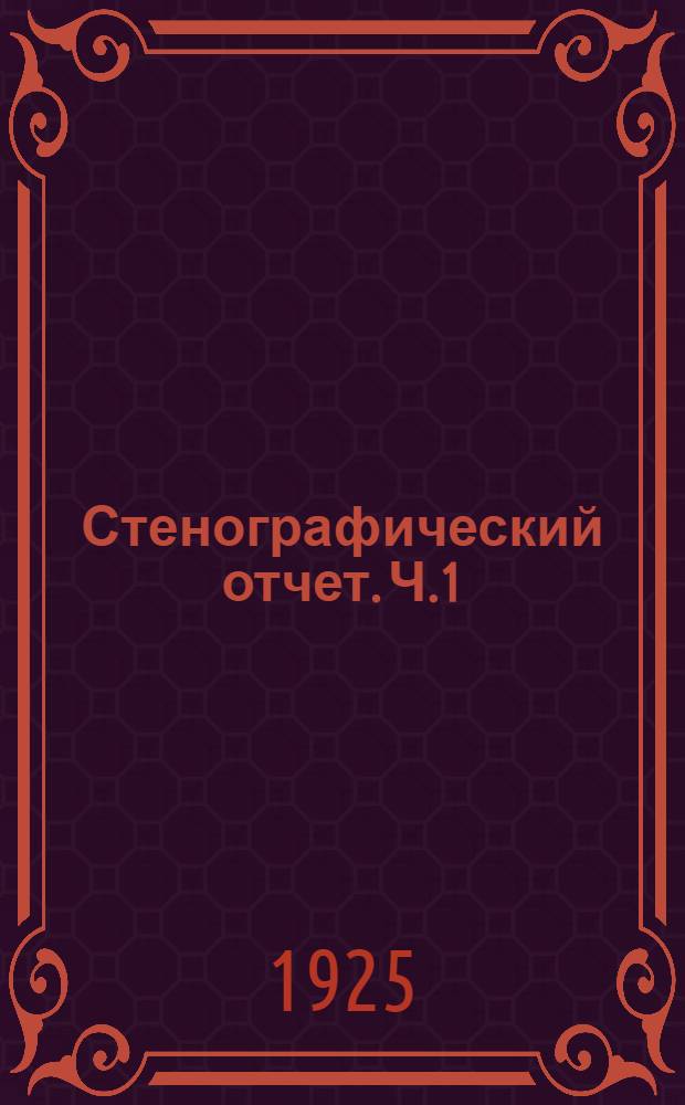 Стенографический отчет. Ч.1