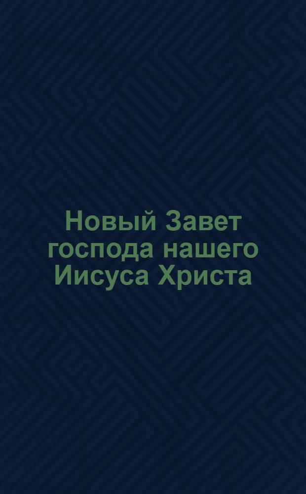 Новый Завет господа нашего Иисуса Христа : Псалтирь в рус. пер